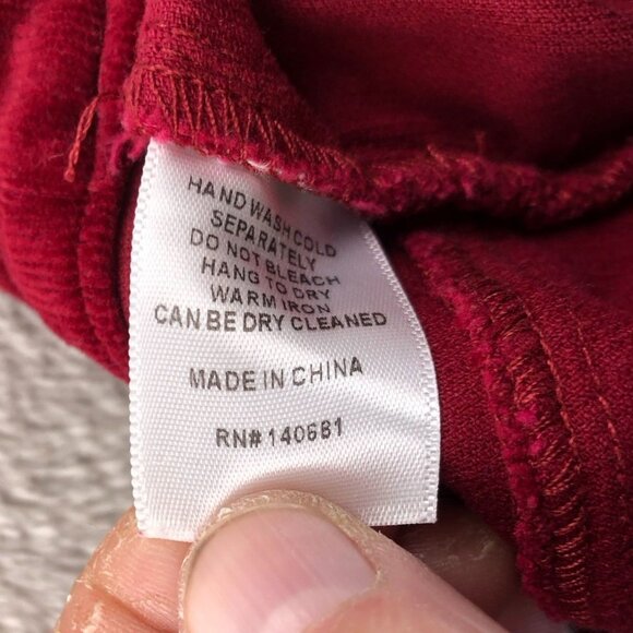 Unique Vintage Women Pants Medium Red Corduroy Flare Leg Preppy Y2K Casual Retro - Picture 4 of 11